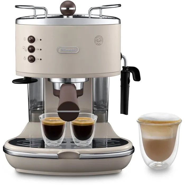 Delonghi ECOV 310.BG Máquina de Espresso Icona Vintage Classic, 15 Bares, 1100W, Beige Brillante