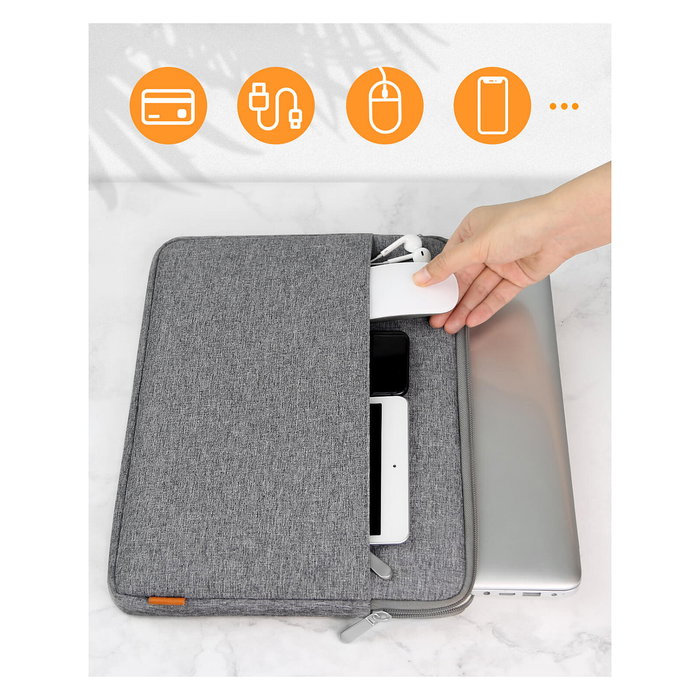 Inateck LB01005-14_gray Funda para Portátil 35.6 cm (14") - MacBook Pro 2019/2018/2017/2016, HP, Dell, ASUS, Acer, Lenovo, Toshiba - Resistente, Cremallera