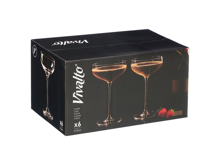 Vivalto Copa Champagne Vintage 315 ml 11.5x18.5x11.5 cm Vidrio Transparente (Set de 24)