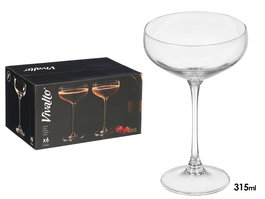 Vivalto Copa Champagne Vintage 315 ml 11.5x18.5x11.5 cm Vidrio Transparente (Set de 24)