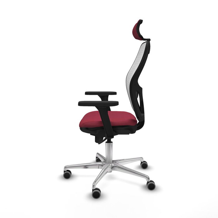 PIQUERAS Y CRESPO Silla de oficina Jorquera con mecanismo Sincro, Granate y Blanco PIQUERAS Y CRESPO Silla de oficina Jorquera con mecanismo Sincro, Granate y Blanco
