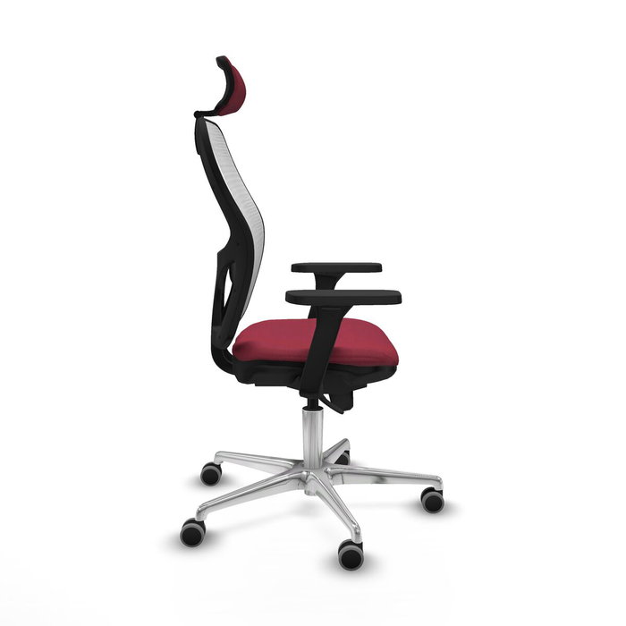 PIQUERAS Y CRESPO Silla de oficina Jorquera con mecanismo Sincro, Granate y Blanco PIQUERAS Y CRESPO Silla de oficina Jorquera con mecanismo Sincro, Granate y Blanco