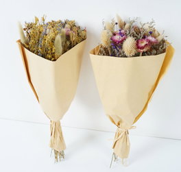 DKD Home Decor Ramo de Flores Secas Surtido de 2 Unidades (Lila y Amarillo)