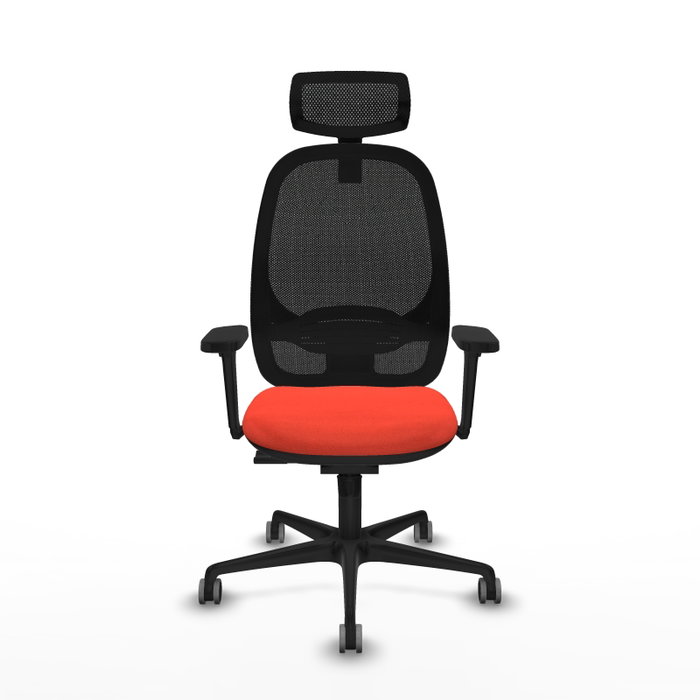PIQUERAS Y CRESPO Silla de oficina Cilanco con mecanismo Sincro, Naranja oscuro y Negro