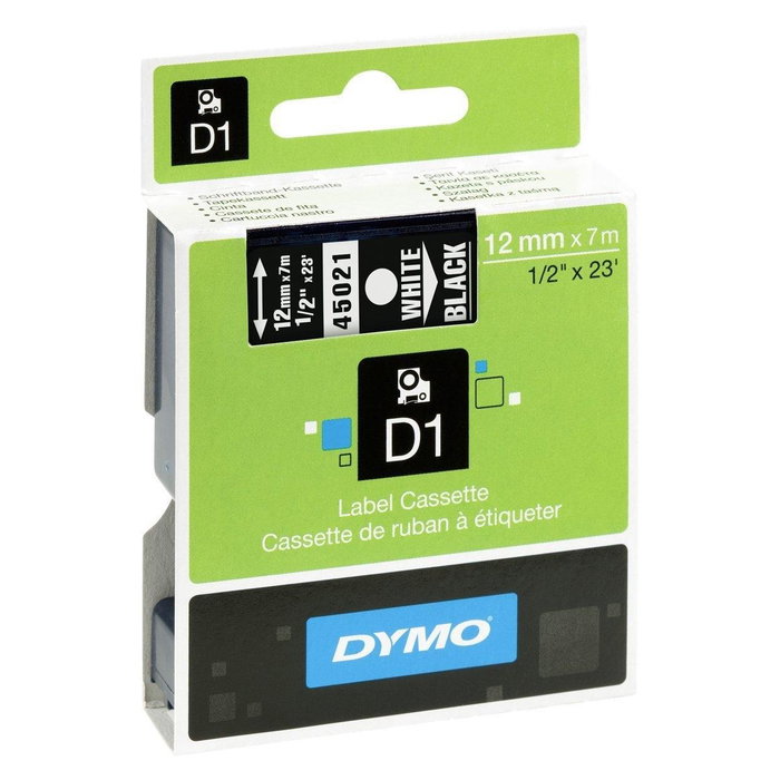 Dymo Cinta D1 12mm x 7m Blanco sobre negro Dymo Cinta D1 12mm x 7m Blanco sobre negro