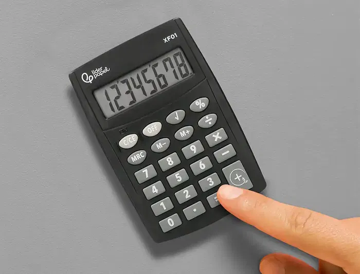 Liderpapel Calculadora de Bolsillo xf01 8 Dígitos Pilas Color Negro 99x64x9 mm