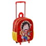 One Piece Mochila 3D con Ruedas Pequeña Luffy Rojo