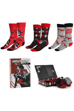 Cerdá Pack de 3 pares de calcetines Harley Quinn DC Comics, talla 36-43
