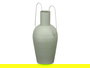 Giftdecor Jarrón de Acero Verde Pastel con Doble Asa 45x24x18 cm (Set de 4)
