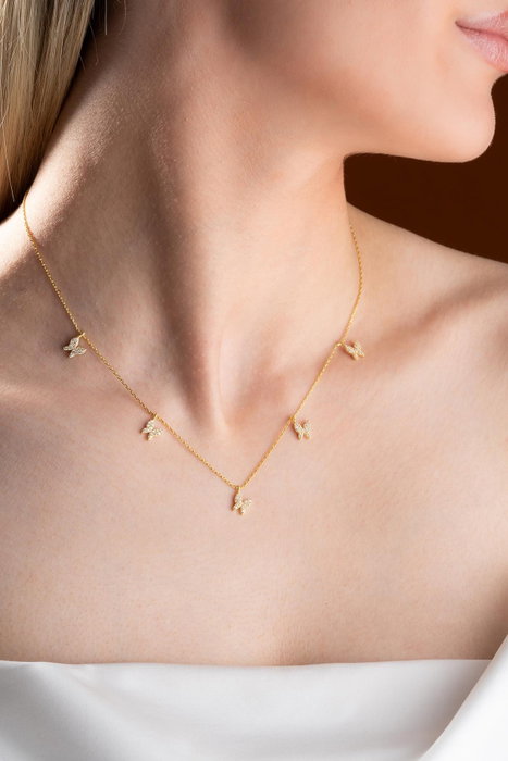 Heliophilia Silver NRZ999085 Collar de Plata de Ley 925 con Baño de Oro y Circonita