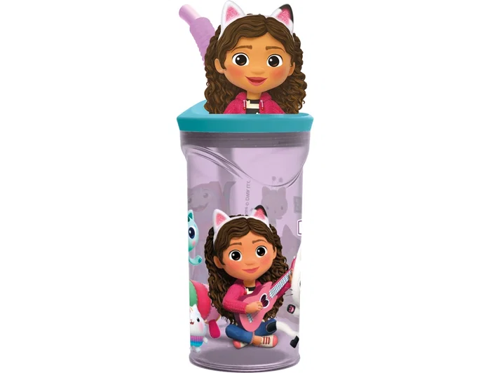 Safta Vaso con Figurita 3D Gabby's Dollhouse Party 360ml