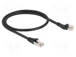 DeLOCK Cable de Red RJ45 Cat.8.1 S/FTP 0,5 m Negro con Conector en Ángulo