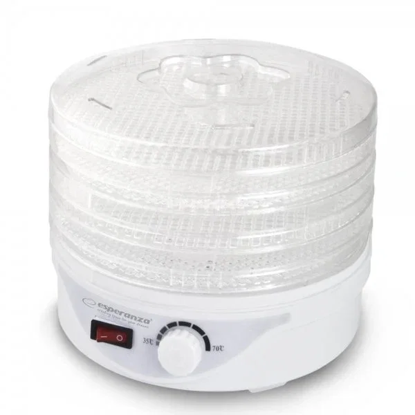 Esperanza EKD003 Deshidratador de Alimentos Blanco, Transparente, 250 W