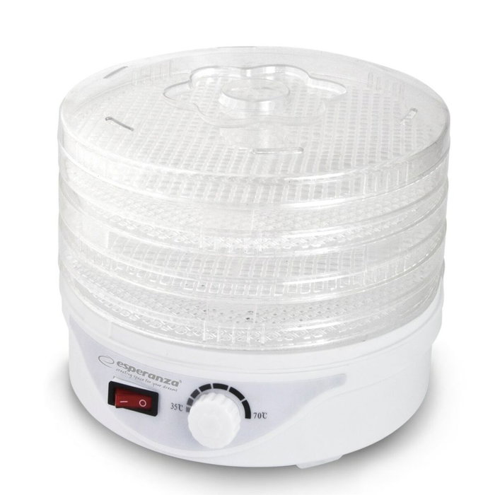 Esperanza EKD003 Deshidratador de Alimentos Blanco y Transparente 250 W Esperanza EKD003 Deshidratador de Alimentos Blanco y Transparente 250 W