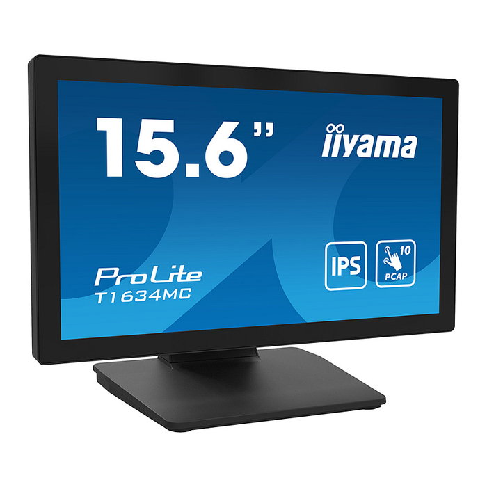 iiyama ProLite T1634MC-B1S - Monitor Táctil IPS de 15.6" Full HD (1920x1080) 10 Puntos Táctiles, HDMI, DisplayPort, VGA, USB, Negro