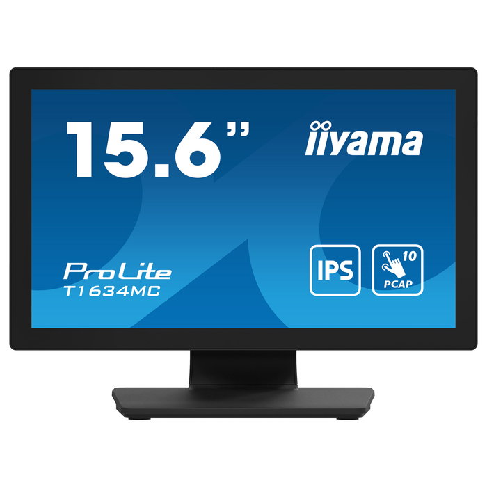 iiyama T1634MC-B1S - Monitor táctil 15.6" Full HD (1920x1080) IPS, 10 puntos táctiles, HDMI, DisplayPort, VGA, resistencia IP65