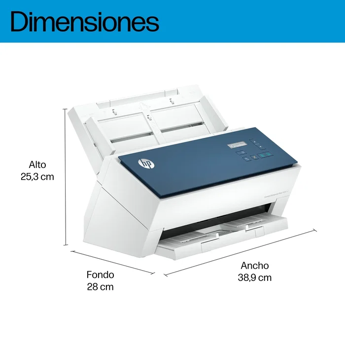 HP ScanJet Enterprise Flow 9000 s1 Escáner alimentado con hojas A3 hasta 600 x 600 DPI 80 ppm/160 ipm ADF 100 páginas Azul y Blanco