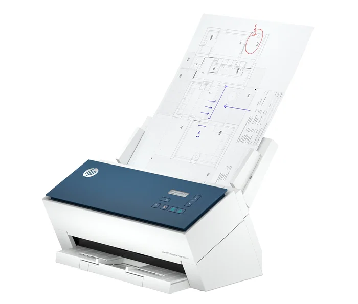 HP ScanJet Enterprise Flow 9000 s1 Escáner alimentado con hojas A3 hasta 600 x 600 DPI 80 ppm/160 ipm ADF 100 páginas Azul y Blanco