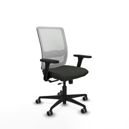 PIQUERAS Y CRESPO Silla de oficina Haches con mecanismo Sincro/Traslack, Negro y Blanco