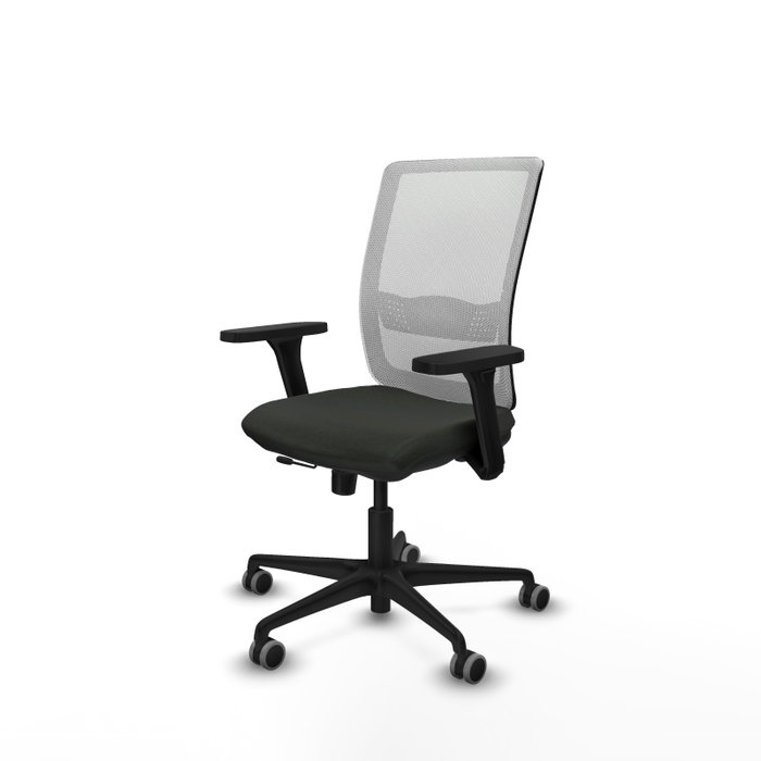 PIQUERAS Y CRESPO Silla de oficina Haches con mecanismo Sincro/Traslack, Negro y Blanco