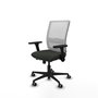 PIQUERAS Y CRESPO Silla de oficina Haches con mecanismo Sincro/Traslack, Negro y Blanco
