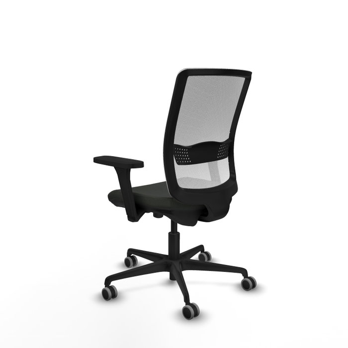 PIQUERAS Y CRESPO Silla de oficina Haches con mecanismo Sincro/Traslack, Negro y Blanco