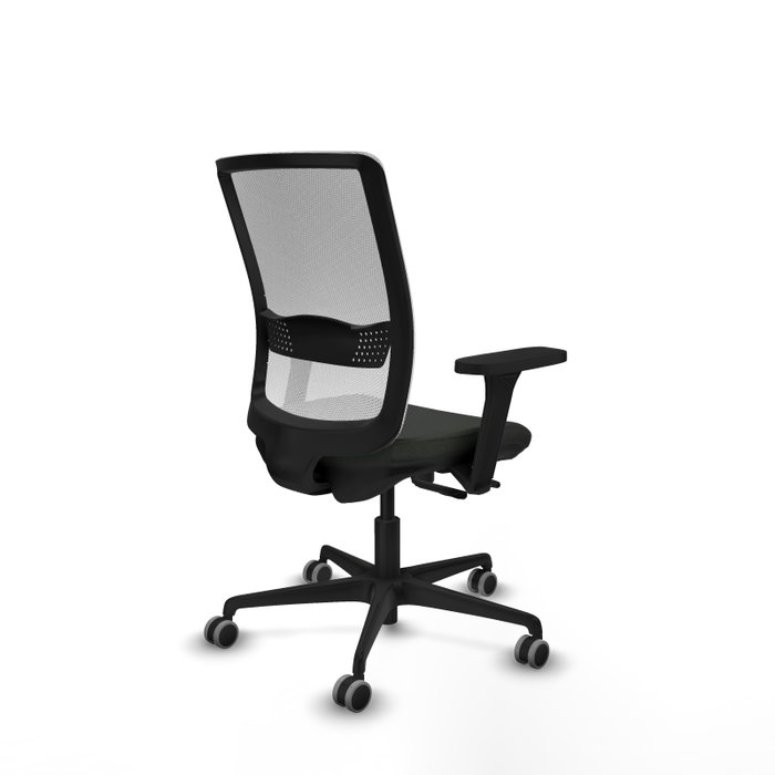 PIQUERAS Y CRESPO Silla de oficina Haches con mecanismo Sincro/Traslack, Negro y Blanco
