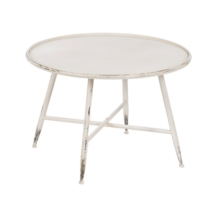 Ixia Mesa de Centro Crema Metal 75 x 75 x 50 cm Ixia Mesa de Centro Crema Metal 75 x 75 x 50 cm