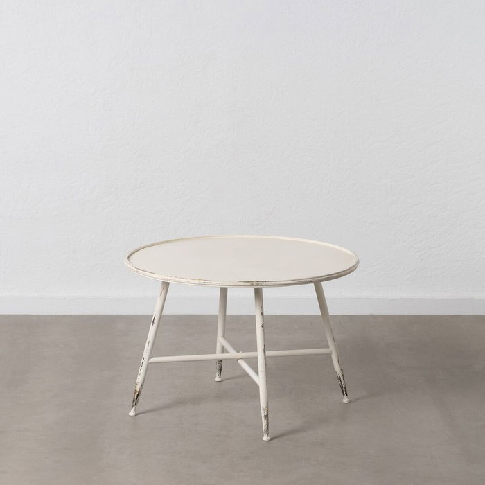 Ixia Mesa de Centro Crema Metal 75 x 75 x 50 cm Ixia Mesa de Centro Crema Metal 75 x 75 x 50 cm
