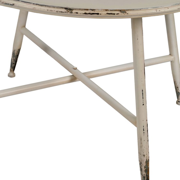 Ixia Mesa de Centro Crema Metal 75 x 75 x 50 cm Ixia Mesa de Centro Crema Metal 75 x 75 x 50 cm
