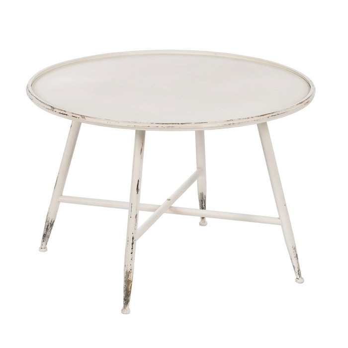 Ixia Mesa de Centro Crema Metal 75 x 75 x 50 cm Ixia Mesa de Centro Crema Metal 75 x 75 x 50 cm