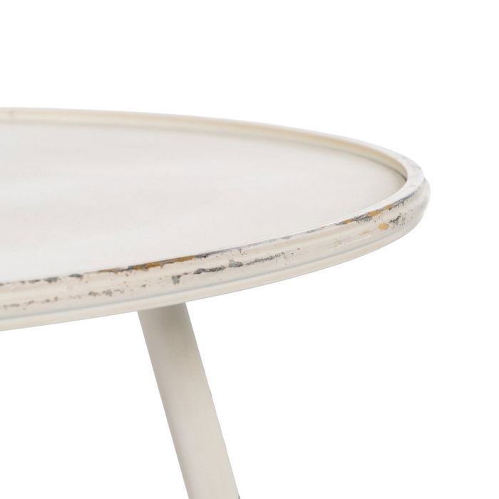 Ixia Mesa de Centro Crema Metal 75 x 75 x 50 cm Ixia Mesa de Centro Crema Metal 75 x 75 x 50 cm