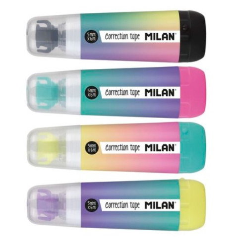 MILAN Cinta Correctora Serie Sunset 5 mm x 6 m (Cubo Expositor de 40 unidades)