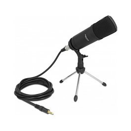 DeLOCK Micrófono Profesional para Podcasting con Conector XLR y Adaptador para Smartphone/Tablet