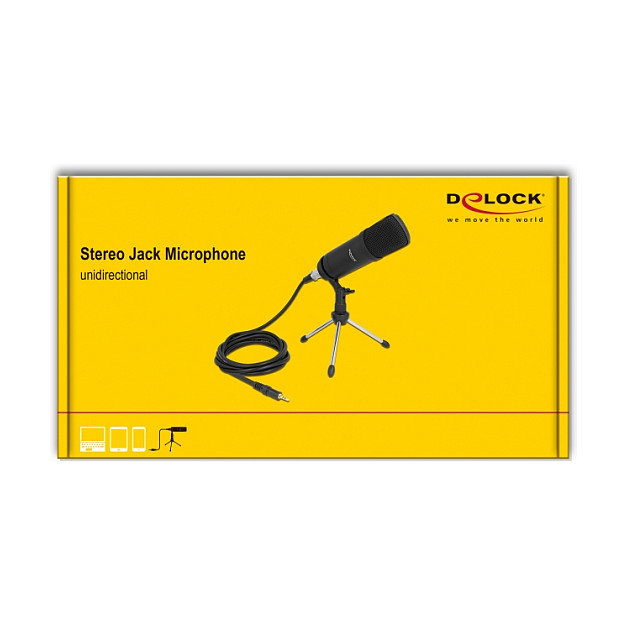 DeLOCK Micrófono Profesional para Podcasting con Conector XLR y Adaptador para Smartphone/Tablet