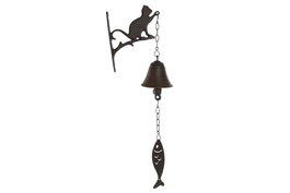 DKD Home Decor Campana Marron Negro Hierro Colado 15.7 x 7.5 x 42 cm