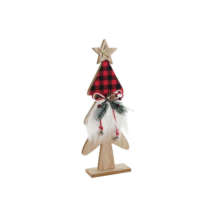 DKD Home Decor Figura de Madera Árbol Rojo y Negro