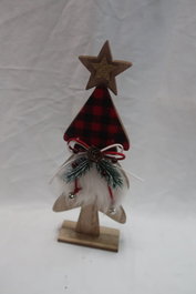 DKD Home Decor Figura de Madera Árbol Rojo y Negro