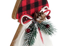 DKD Home Decor Figura Navidad Alpina Rojo Negro Madera 4 x 31 x 11.5 cm