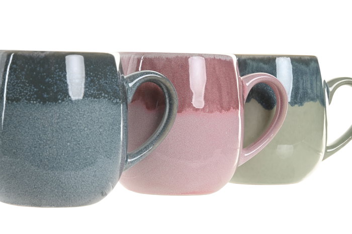 DKD Home Decor Juego de Tazas de Gres Esmaltado Surtido 450ml DKD Home Decor Juego de Tazas de Gres Esmaltado Surtido 450ml