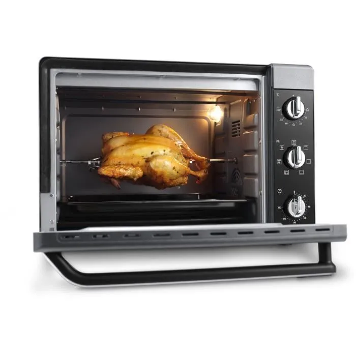 Delonghi Minihorno EO40123.S con Ventilador, Rostizador, 40L, 2000W, Negro