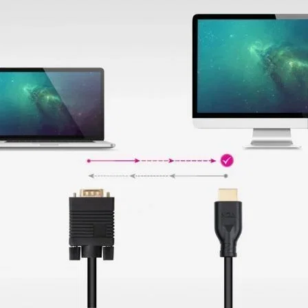 Nano Cable 10.15.4602 Cable Conversor VGA Macho a HDMI Macho 1.8m Negro