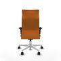 PIQUERAS Y CRESPO Sillón Albacete Naranja con Mecanismo Sincro y Base Blanca