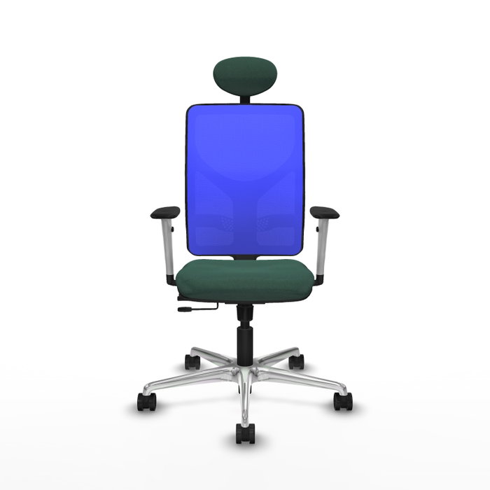 PIQUERAS Y CRESPO Silla de oficina Motilla con mecanismo Sincro/Traslack Verde botella y Azul