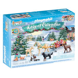 PLAYMOBIL 71345 Calendario De Adviento Paseo En Trineo con Isabella, Yegua Andaluza y Animales del Bosque para Niños +4 Años
