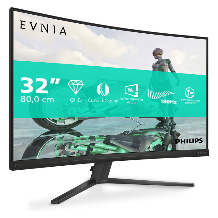 Philips Evnia 32M2C3500L/00 Monitor Gaming Curvo 31.5" QHD (2560x1440) Fast VA 180Hz 0.5ms AMD FreeSync HDR10 1500R Negro