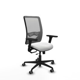PIQUERAS Y CRESPO Silla de oficina Zulema con mecanismo Sincro/Traslack, Blanco y Gris