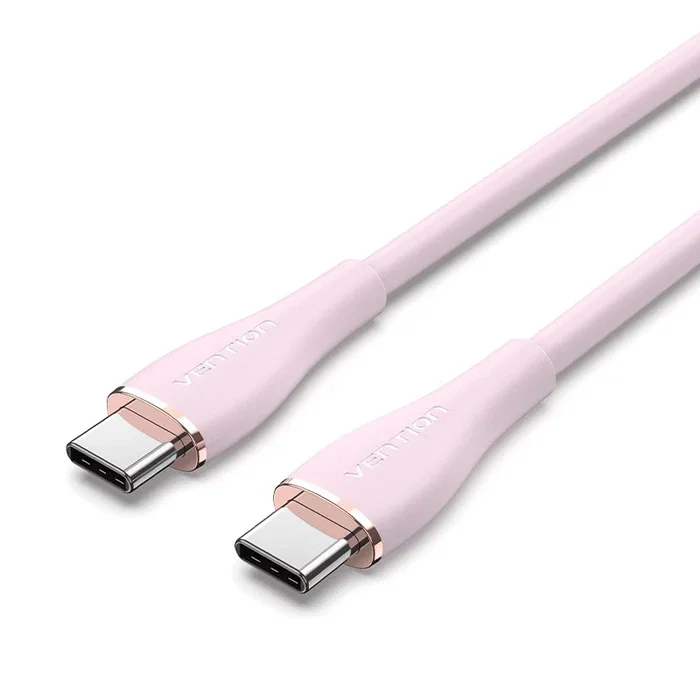 Vention Cable USB 2.0 TAWPF USB-C Macho a USB-C Macho, 1m, Rosa - Para Datos (480 Mbps) y Carga Rápida PD 100W