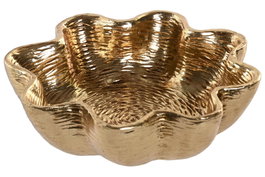 DKD Home Decor Bandeja Vaciabolsillos Resina Dorado 20x20x6,5 cm