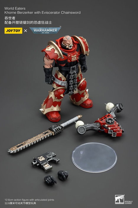 Warhammer 40k Figura 1/18 World Eaters Khorne Berzerker with Eviscerator Chainsword 13 cm